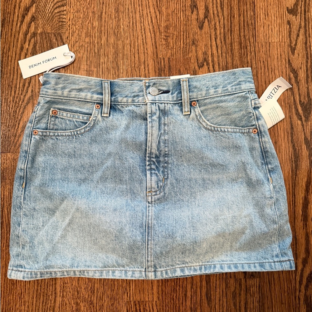 Denim Forum Blue Gray Mini Skirt Casual